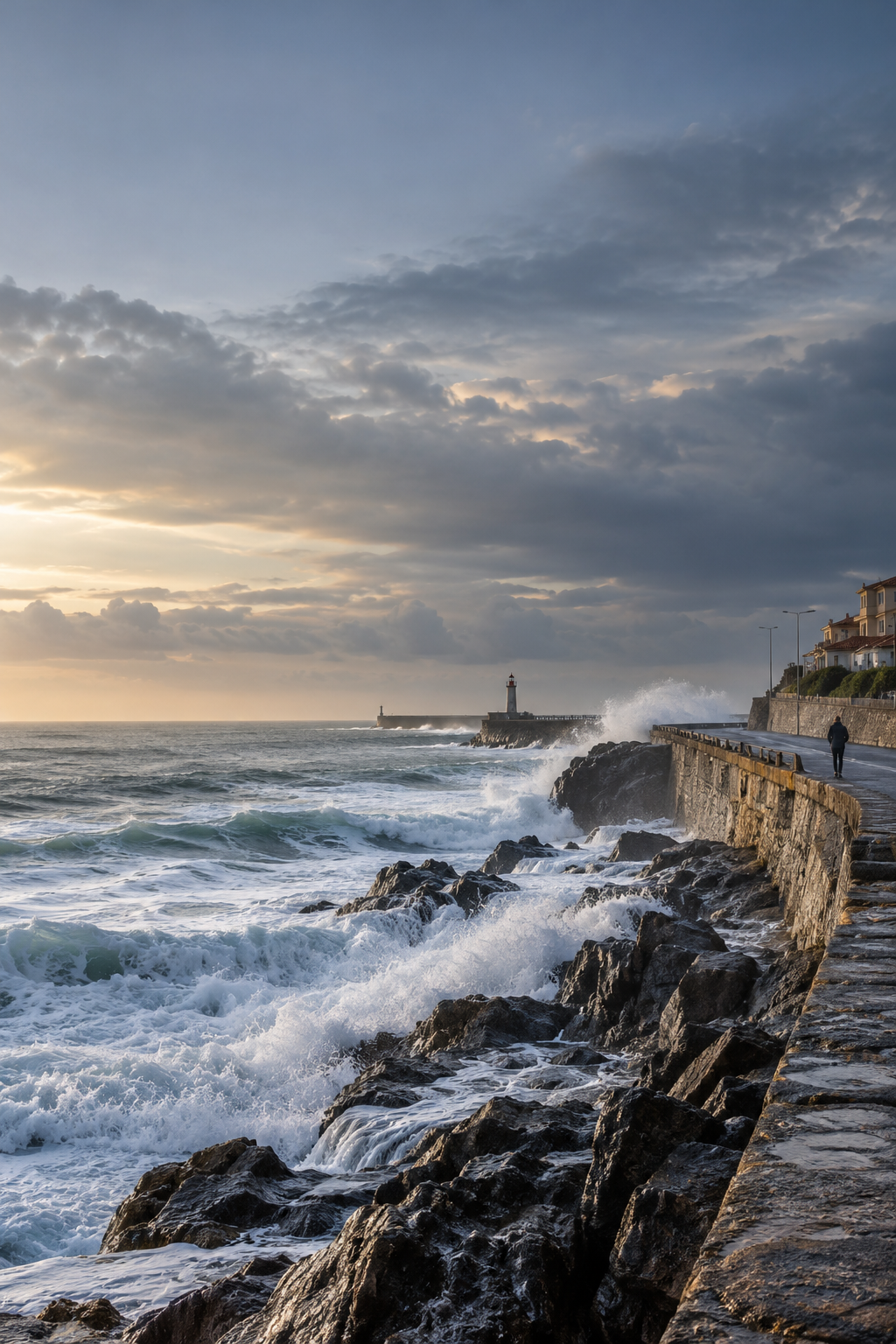 Sfeerbeeld: de kust geeft een wandeling rond Porto een andere schaal.